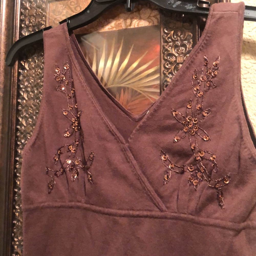 Cato Gently worn sequins top. Good condition. No stains,flaws or piling. Brown - Picture 2 of 11
